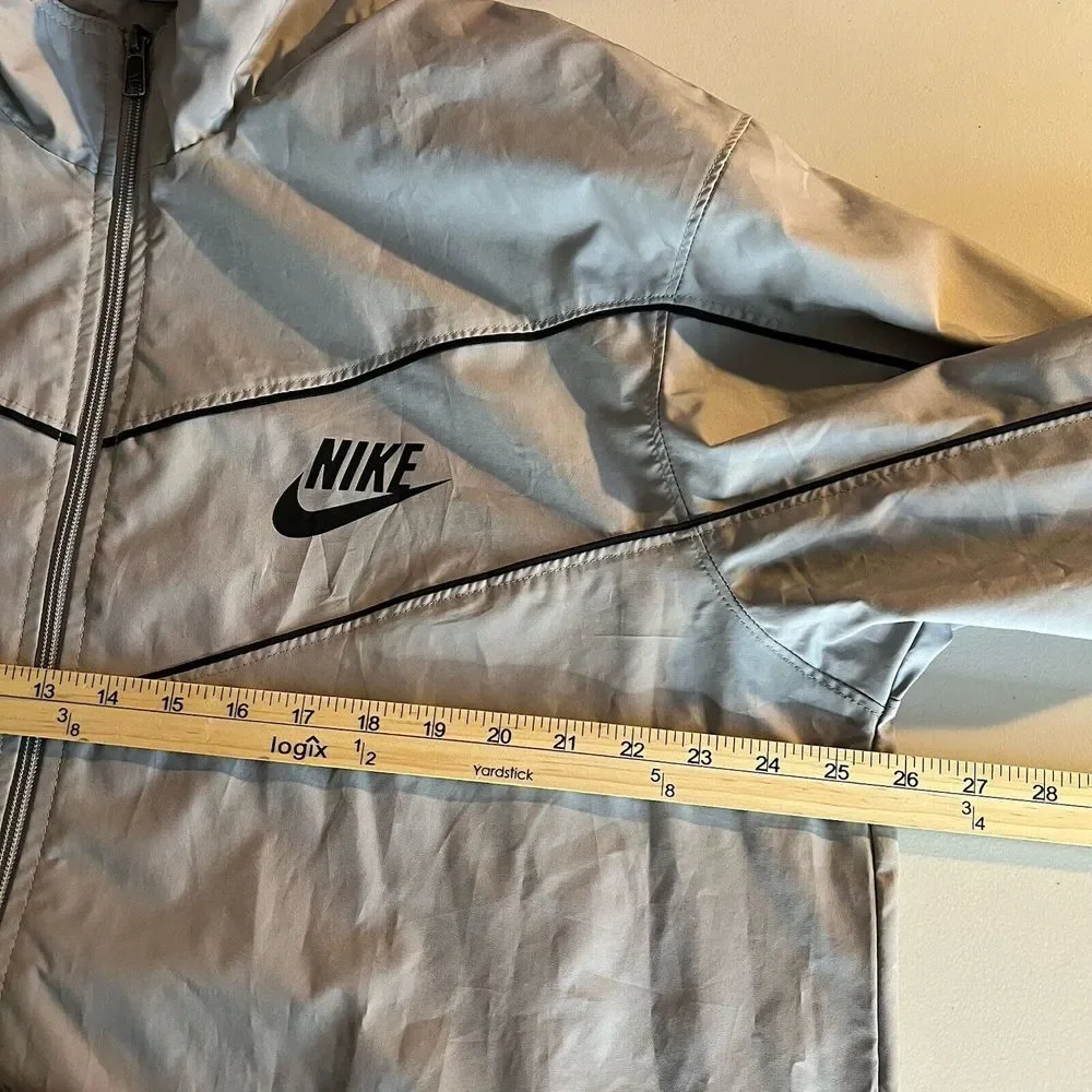 Nike Sportswear Track Jacket‎ Mens XL Gray White Full Zip Swoosh Logo 2000's Y2K
